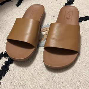 Leather Vans Slides